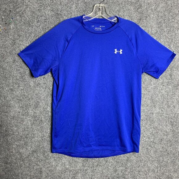 Under Armour The Tech Tee Men S Lightweight Crewneck Short Raglan Sleeve Blue - Picture 1 of 7